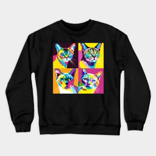 Singapura Cat Pop Art - Cat Lover Gift Crewneck Sweatshirt